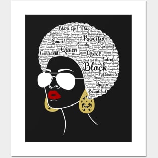 African Hair Word Art Beautiful Black Woman Posters and Art